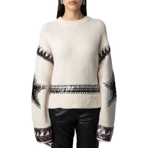 Zadig & Voltaire Kanson Stars Cashmere Sweater - Picture 1 of 15